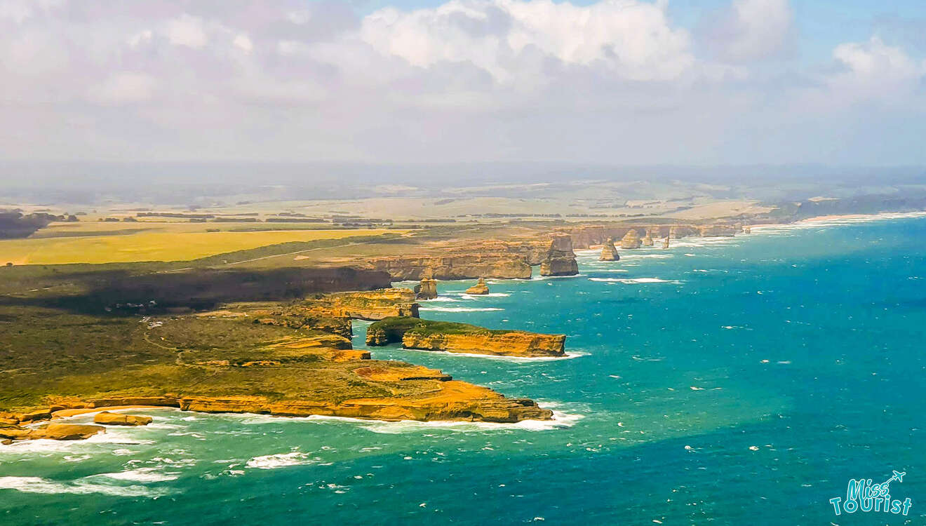 an aerial view of cliffs