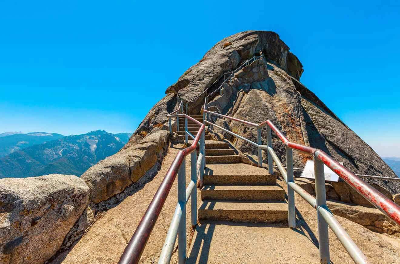 Stairs leading to the top of a mountain