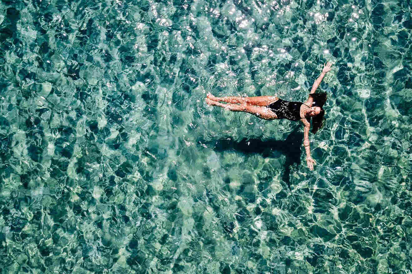 woman swimming in the sea