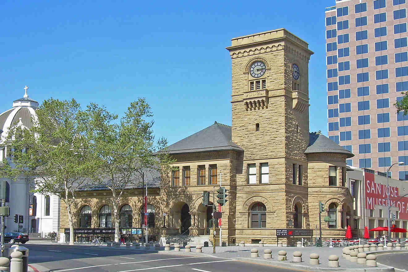 A brick building with a clock tower.