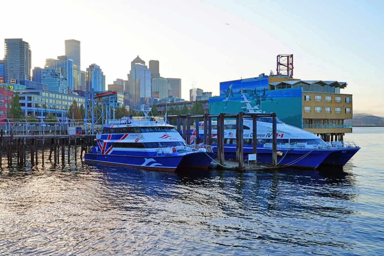 a couple of boats that are sitting in the water