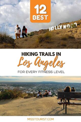 collage of 2 images with various hikes around LA