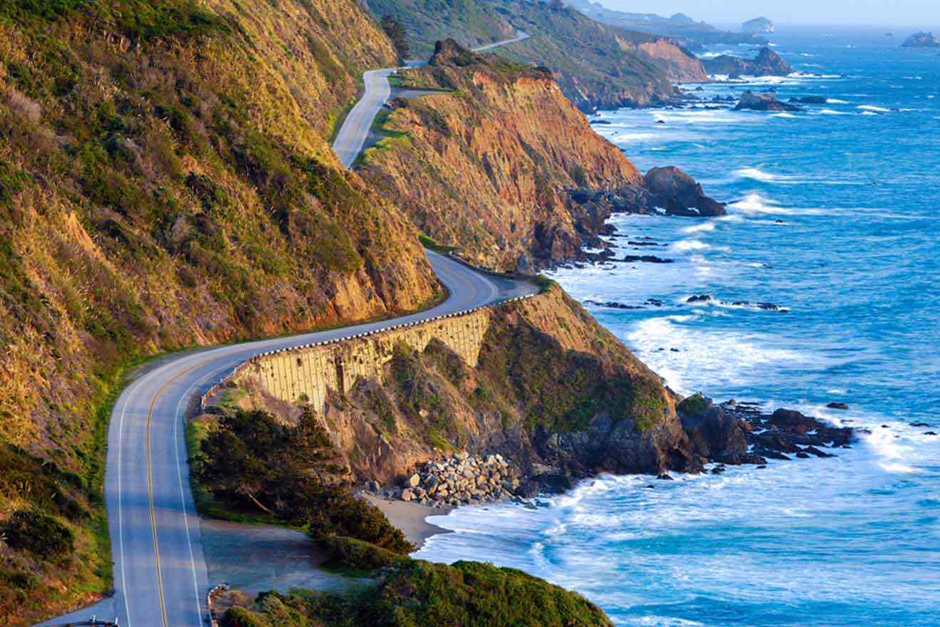 A winding road on the coast of big sur, california.