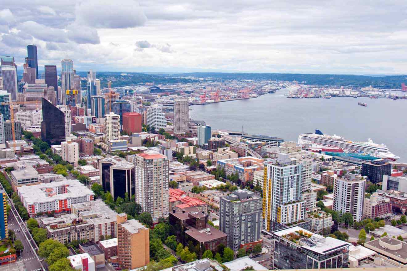 a view of a city and a body of water