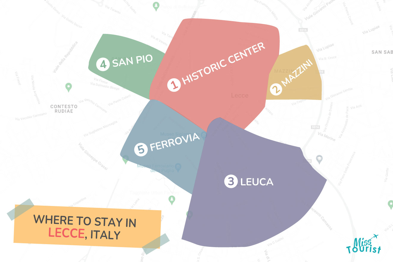 Where to stay in Lecce MAP 1