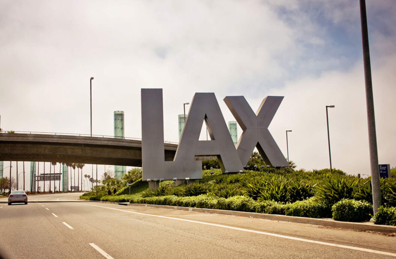 a sign that says LAX