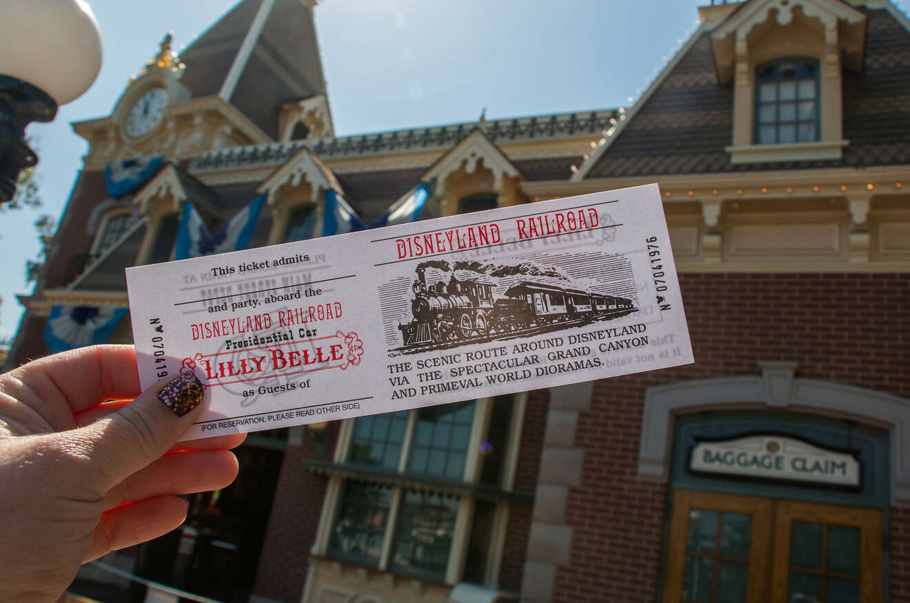 a ticket for a ride in Disneyland