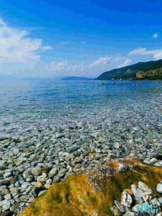 view of Gradishte beach with pebbles and crystal clear water