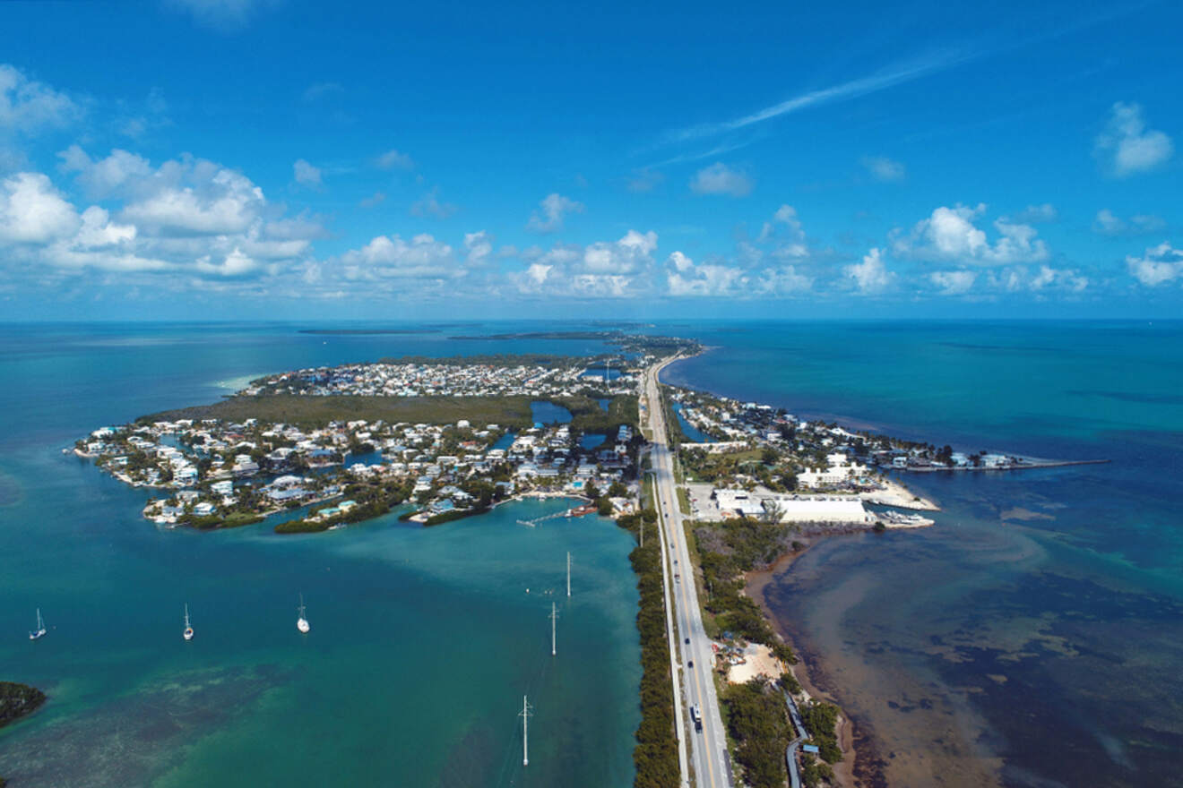 An aerial view of key west, florida.