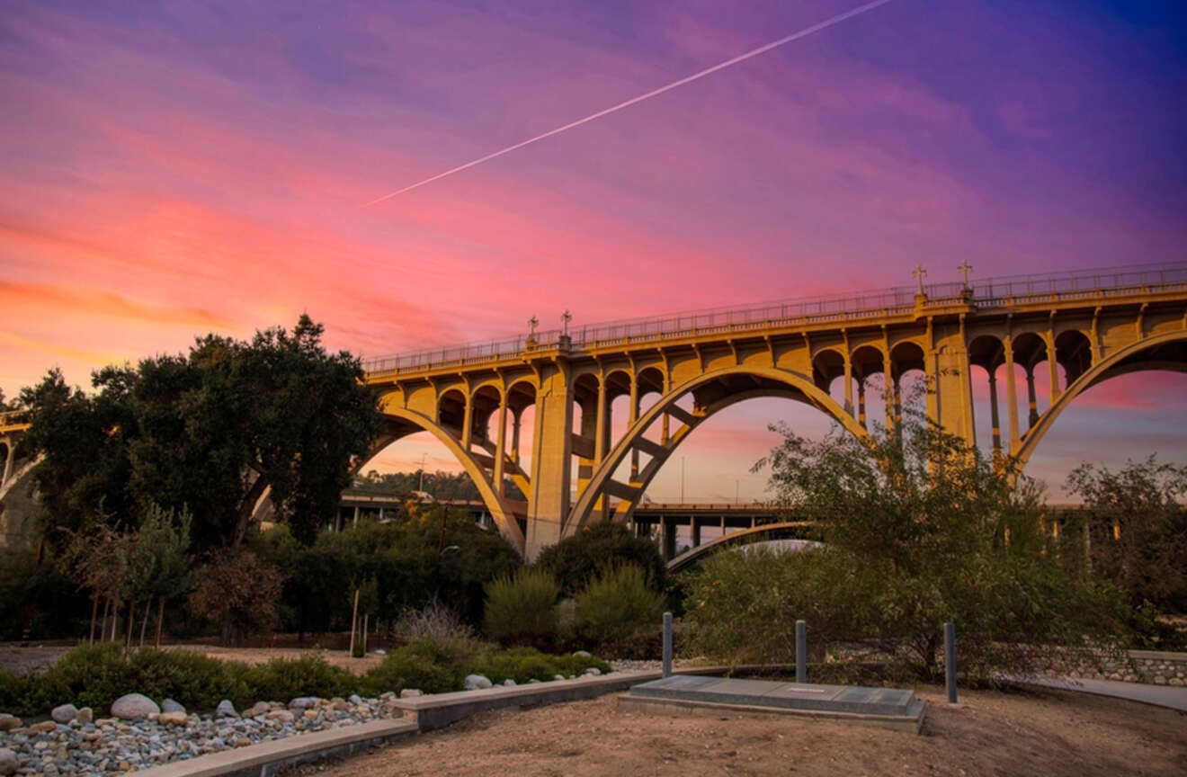 view of a bridge at twilight