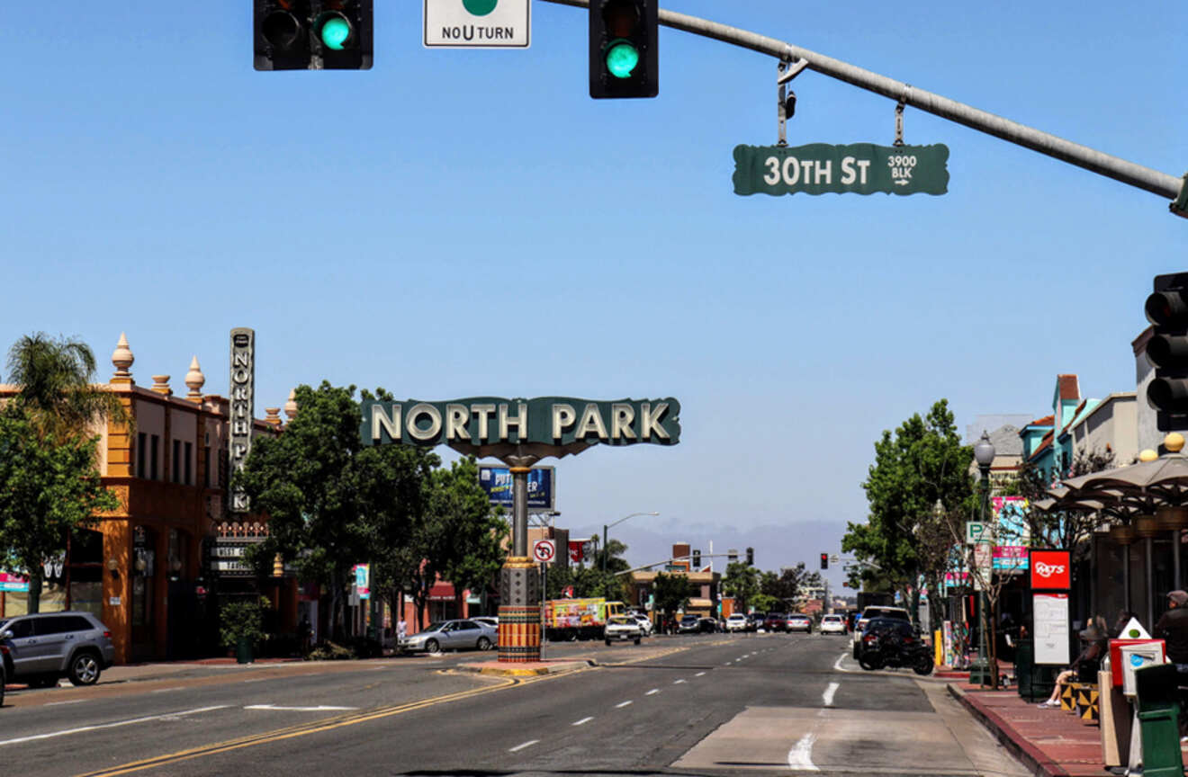 a street with the sign saying north park