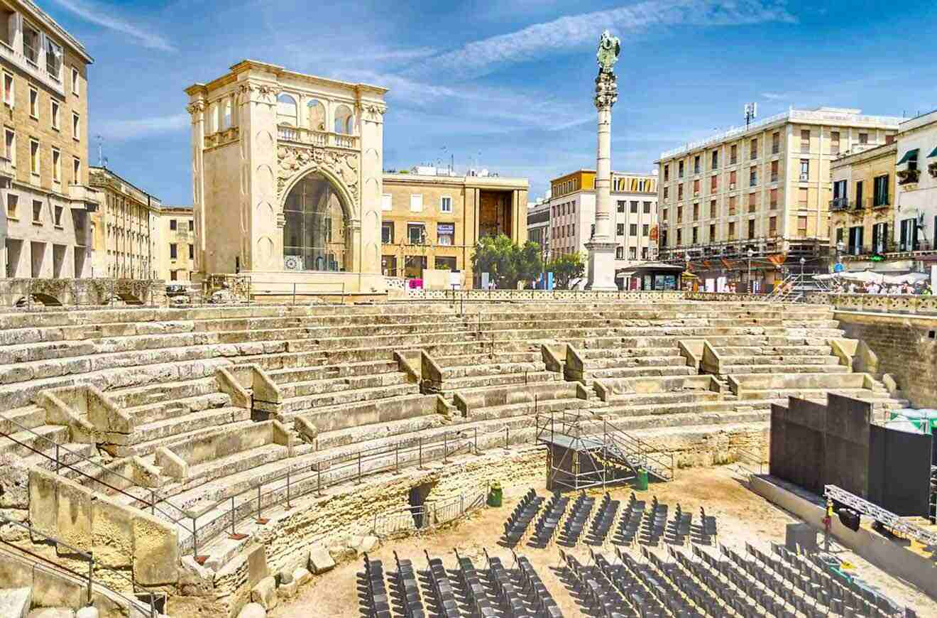 An amphitheatre in the middle of a city.