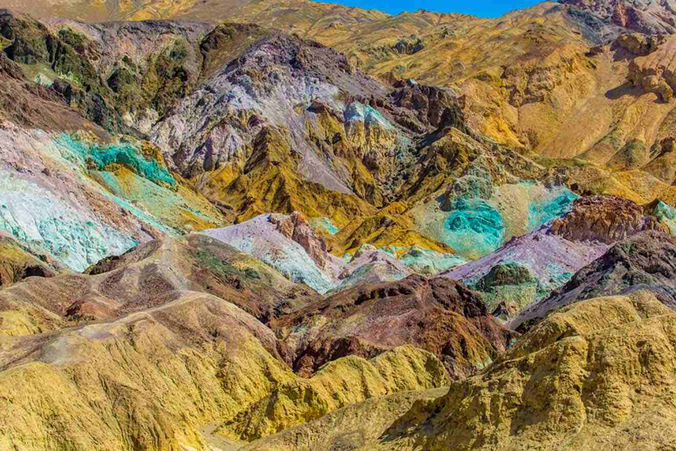 colourful rocks in death valley