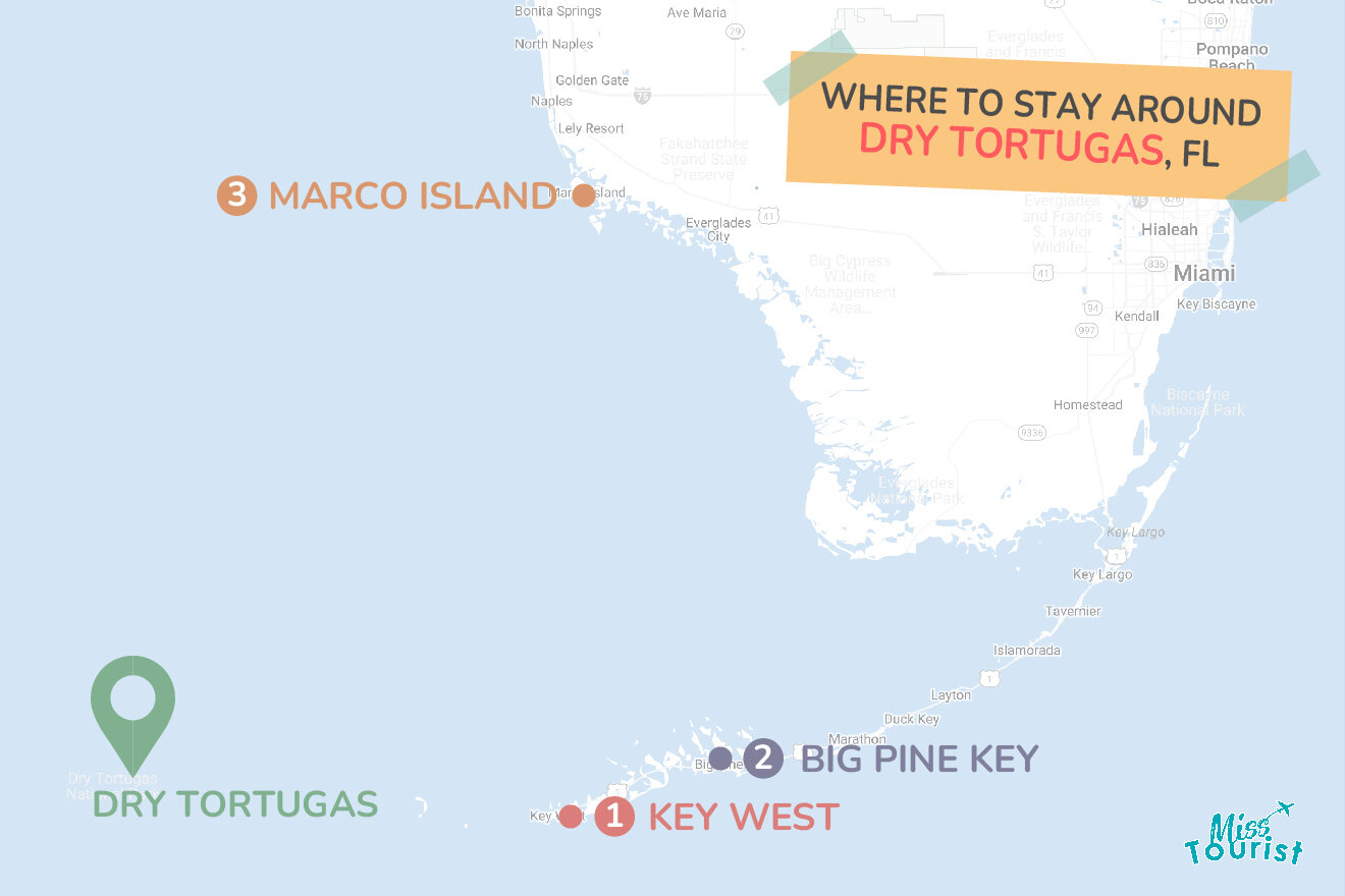 Where to Stay in Dry Tortugas MAP