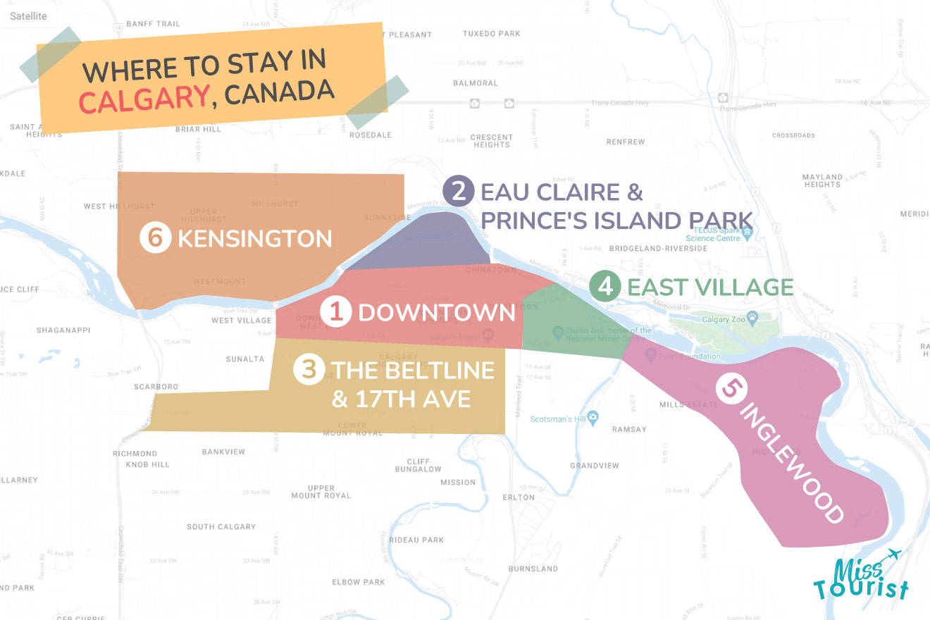 Where to stay in Calgary MAP