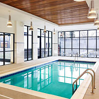 an indoor hotel pool