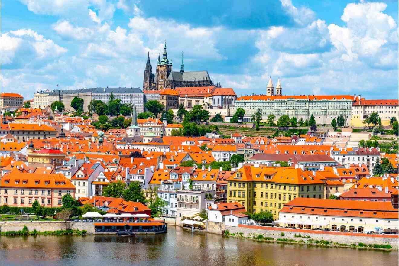 the city of Prague by the river