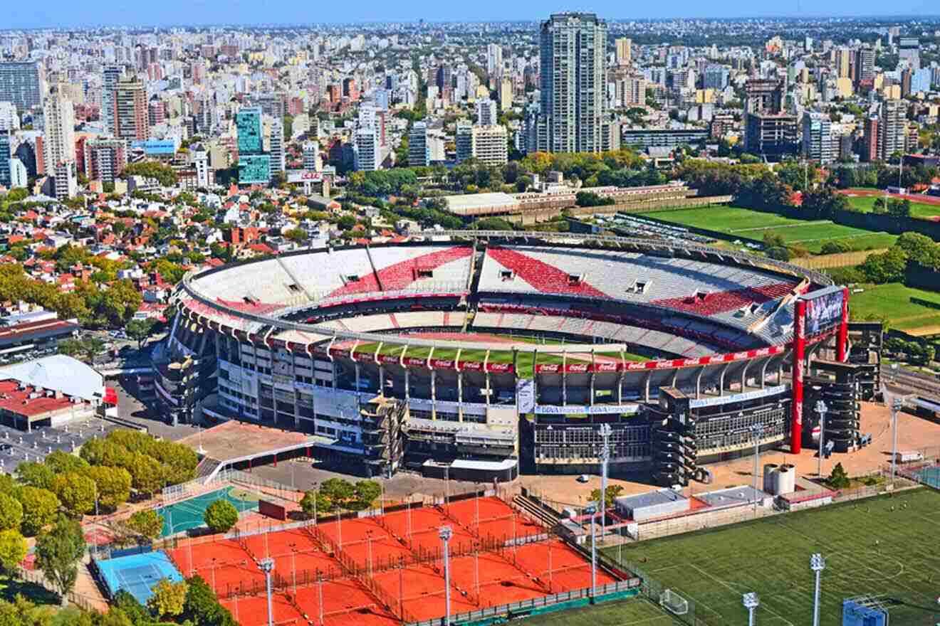 An aerial view of a the Monumental stadium in argentina.