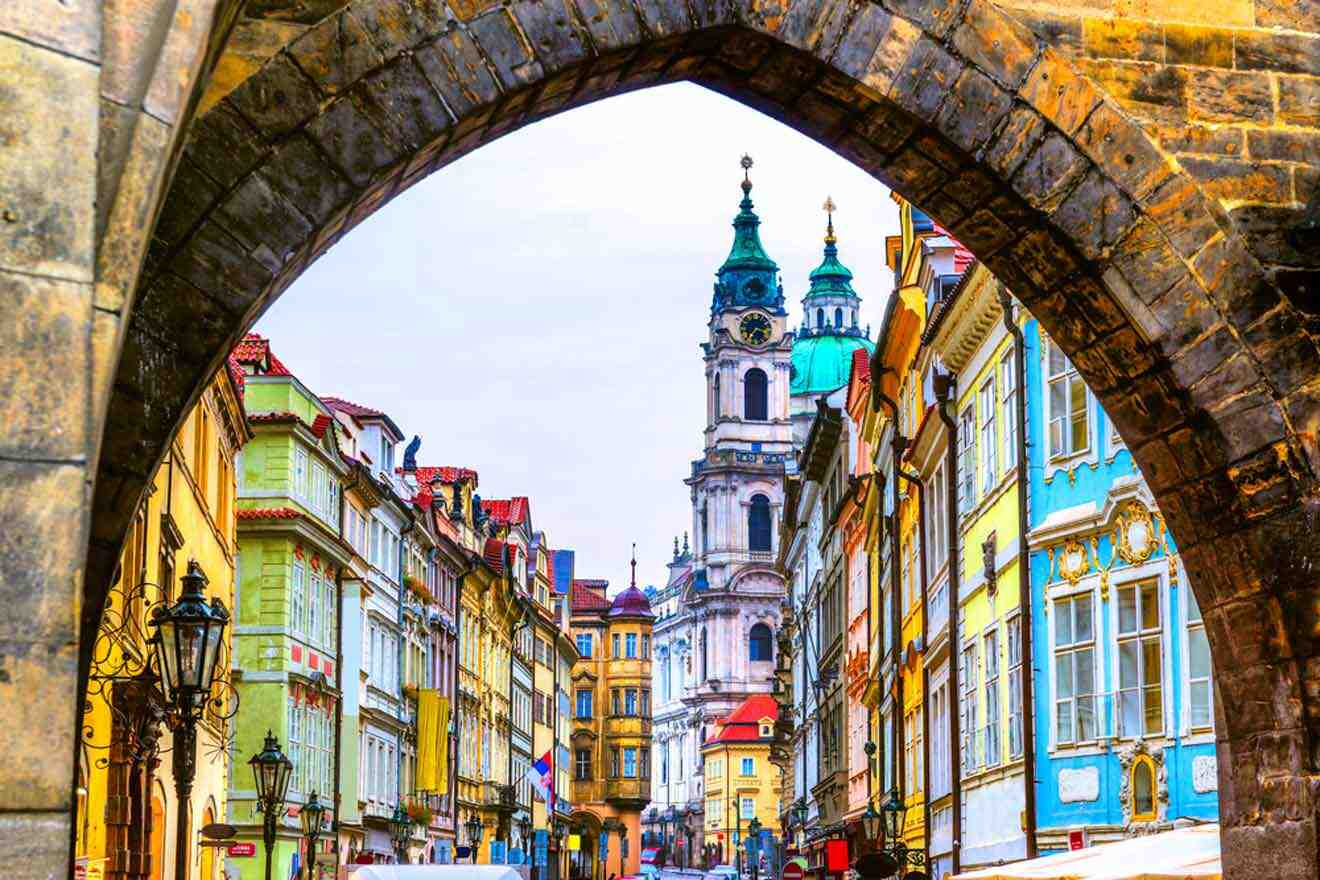 mala strana with colorful buildings
