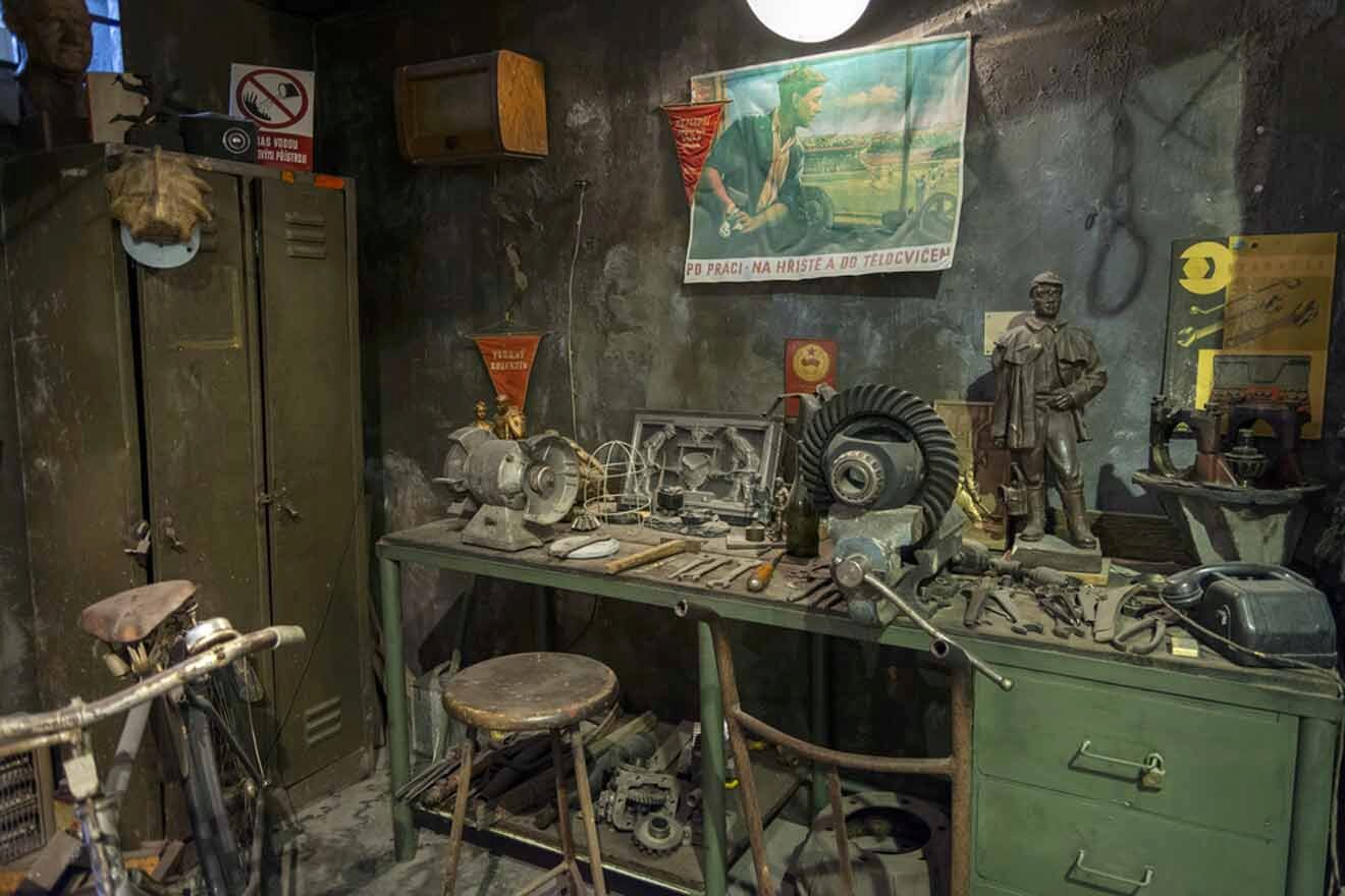 A room full of old tools and equipment.