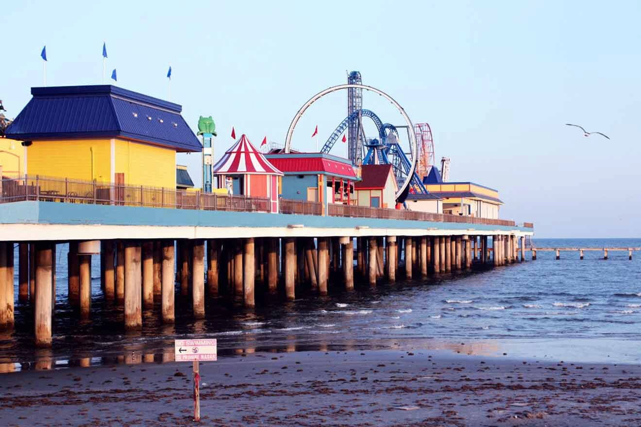A pier with a ferris wheel.