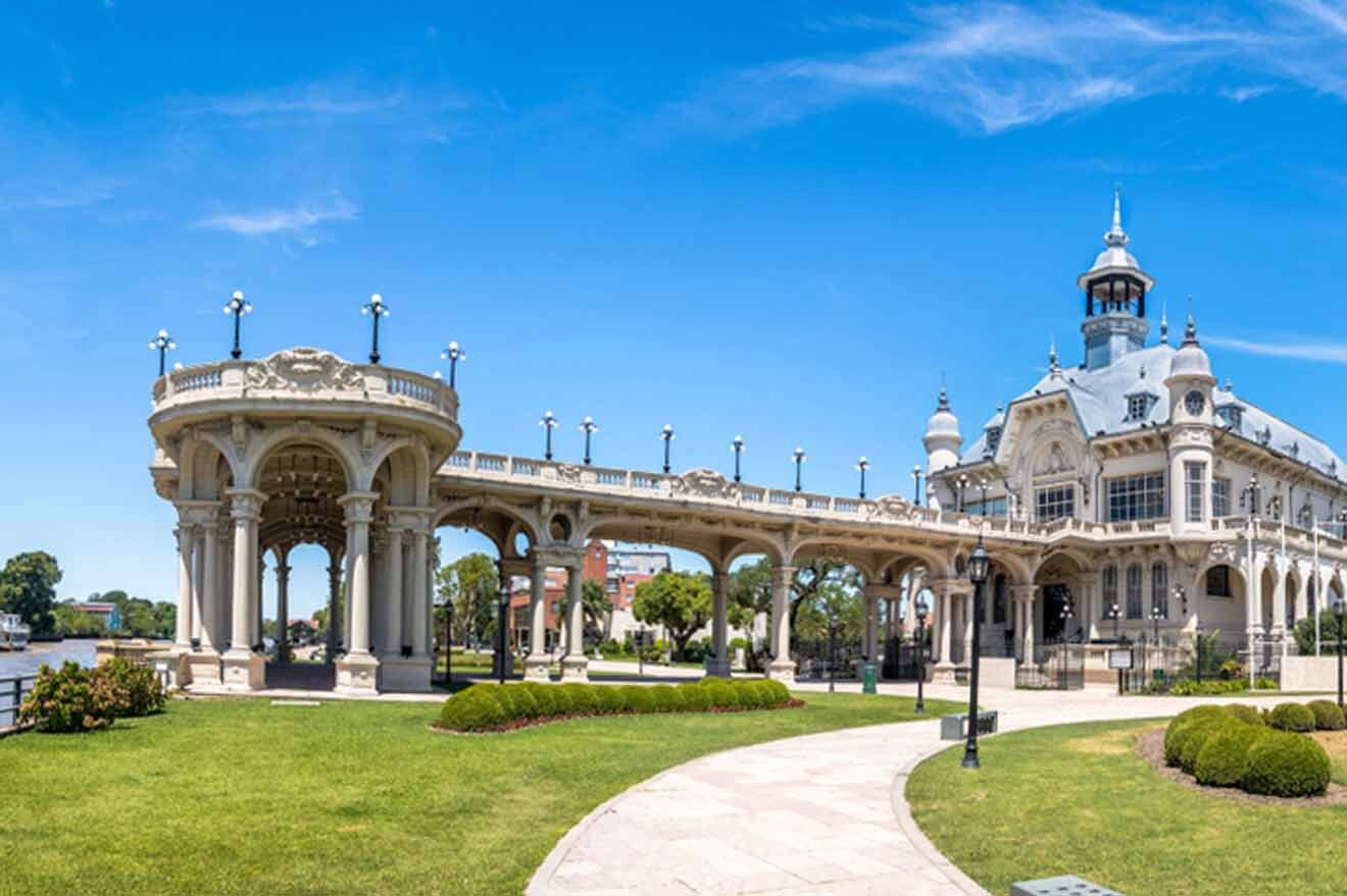 An ornate building in the middle of a park in Tigre, Argentina
