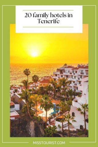 aerial view over a resort at sunset by the ocean