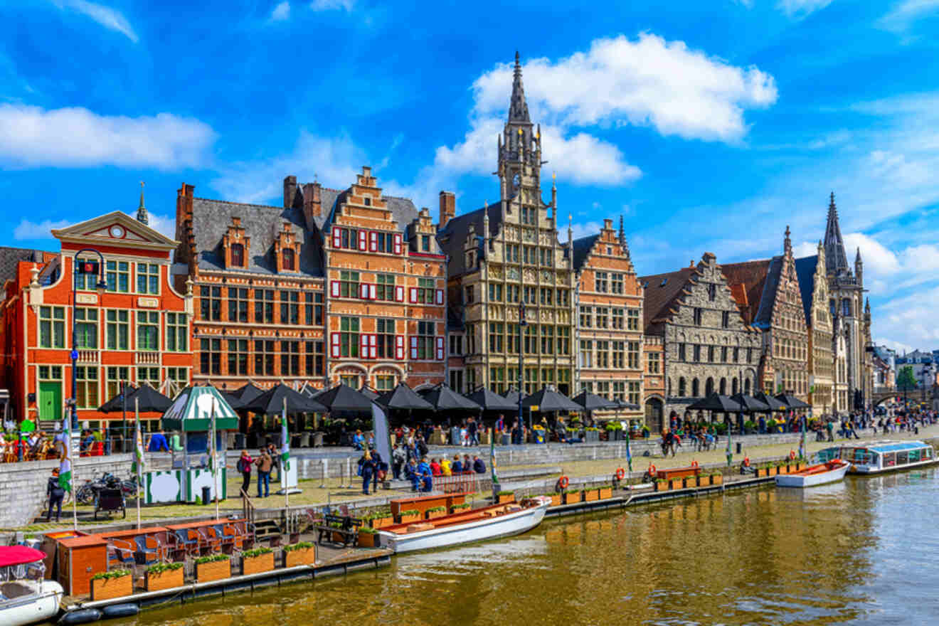 a body of water with boats and buildings along it