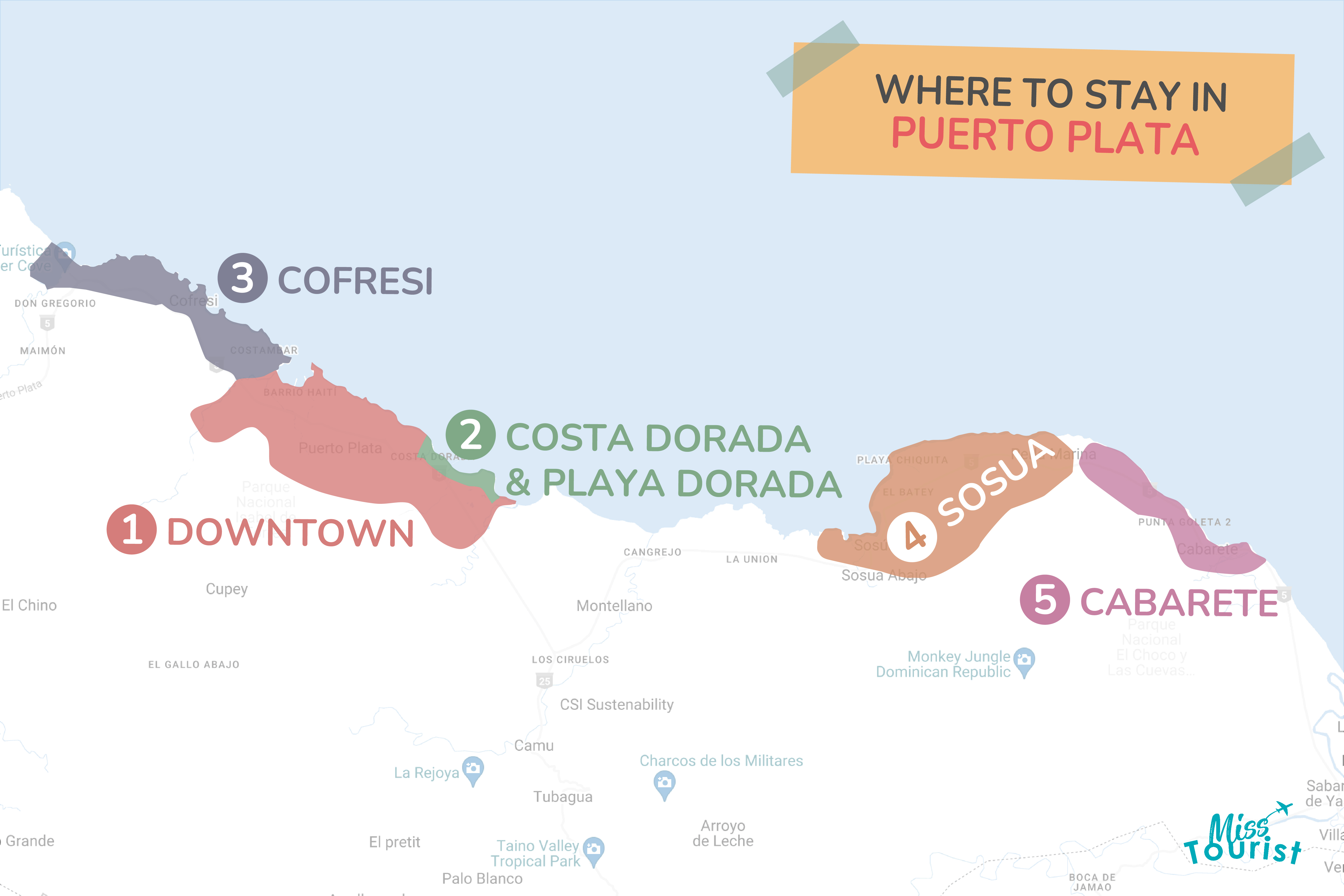 map of puerto plata and all the regions to stay in