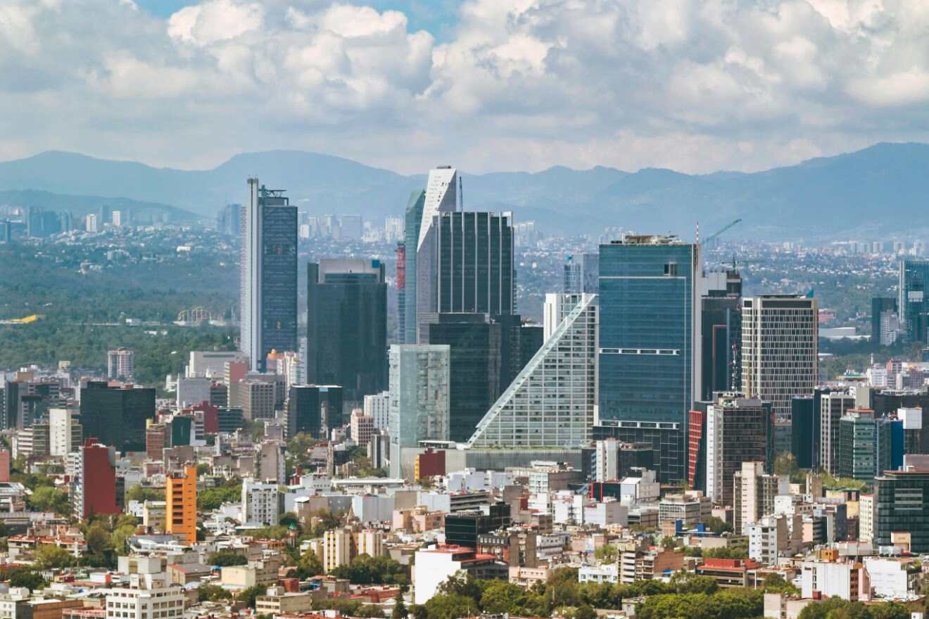 An aerial view of the city of mexico.