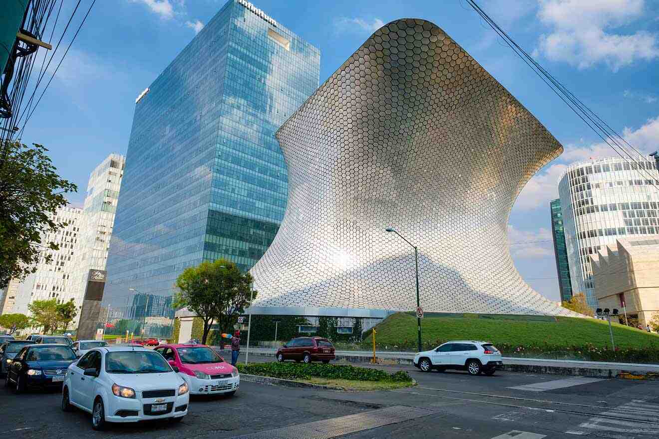 A futuristic building in the middle of Polanco area in Mexico City