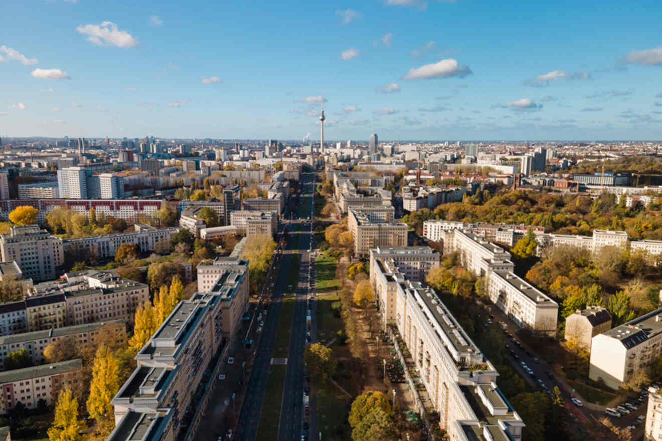 Aerial view of the city of berlin, germany.