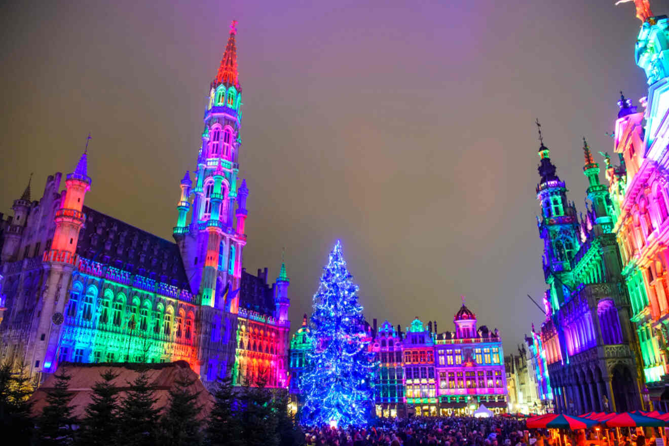 Christmas lights in brussels, belgium.