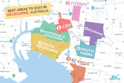 Where To Stay In Melbourne MAP 400x267 