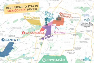 Where To Stay In Mexico City Map 400x267 