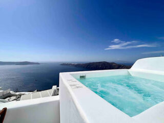 Luxurious rooftop jacuzzi of offering expansive sea views