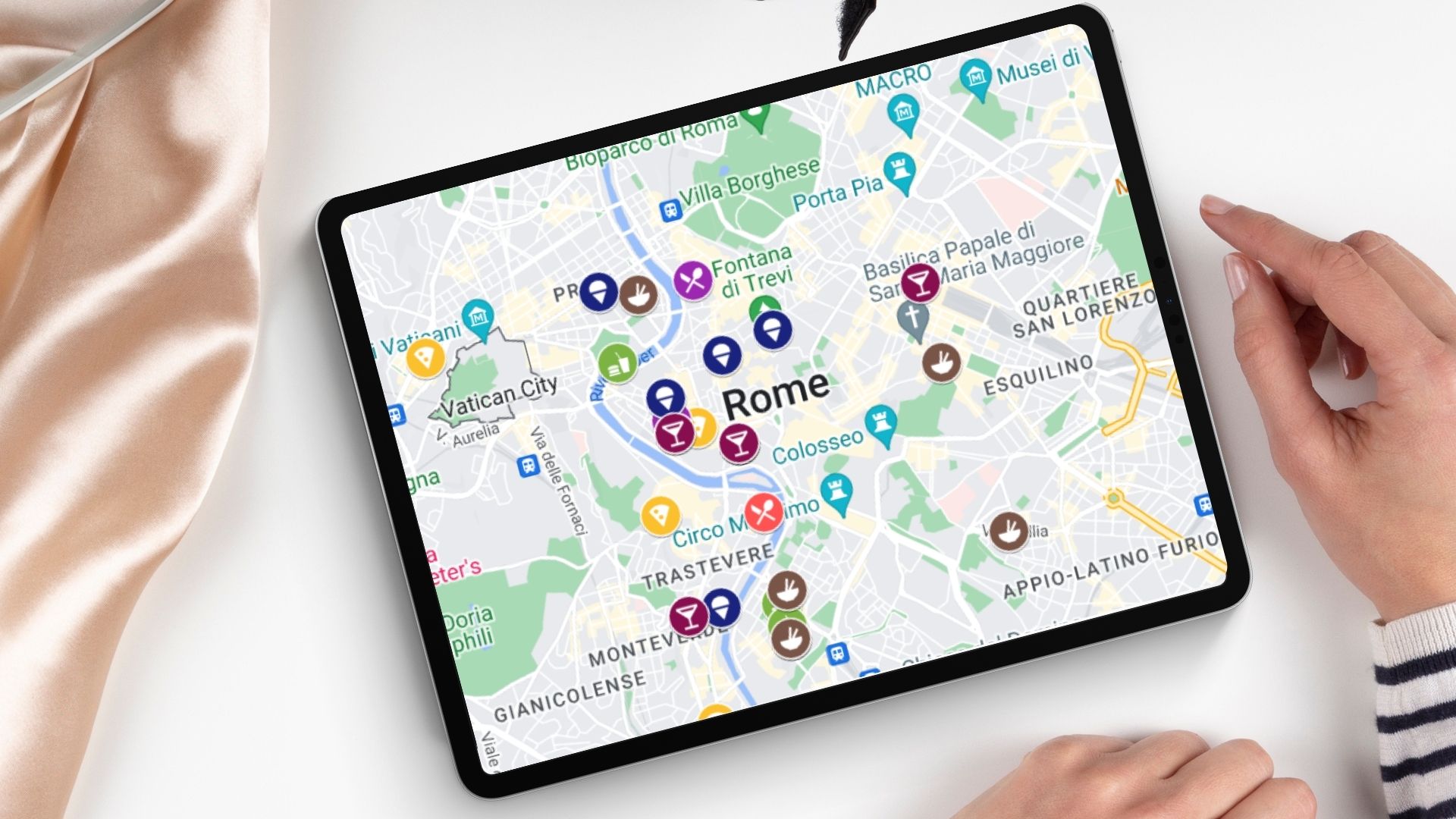 Rome Food Map Preview Mobile