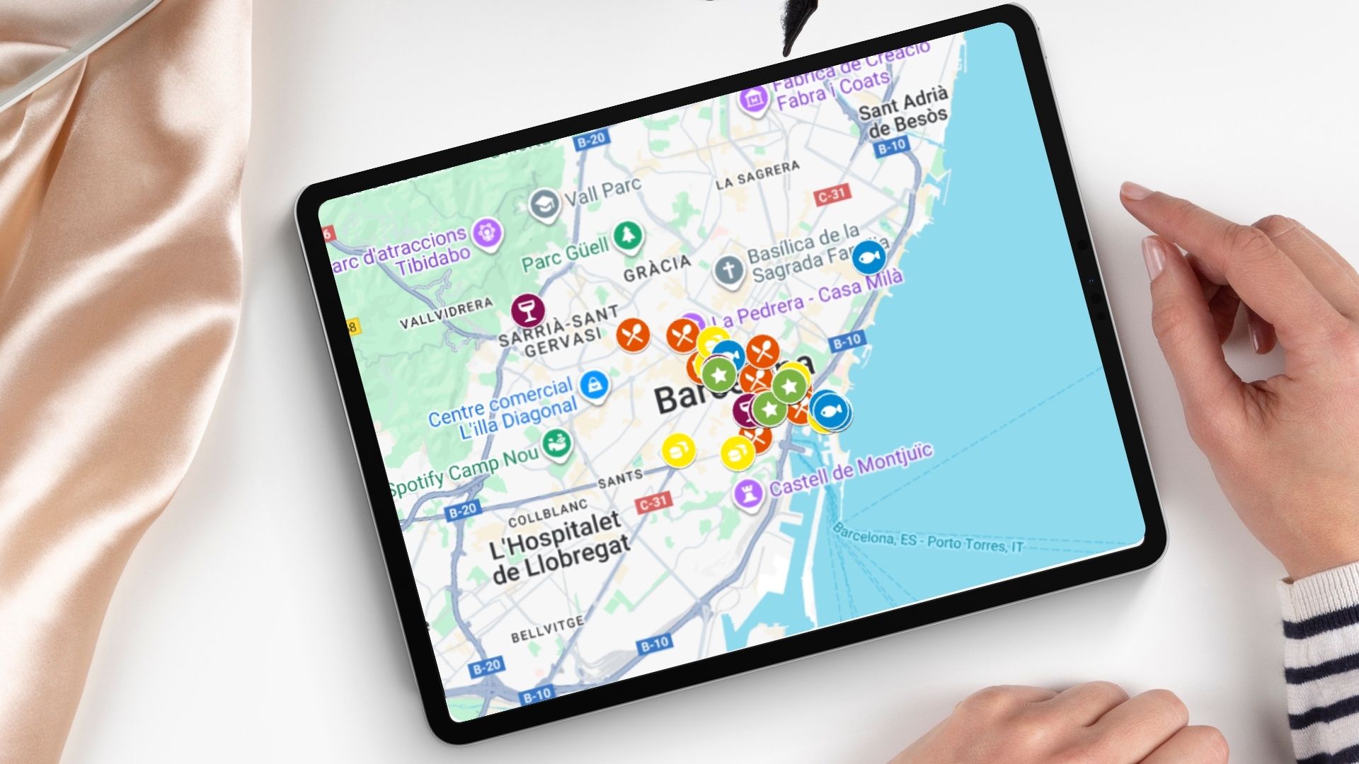 Barcelona Food Map Preview Mobile