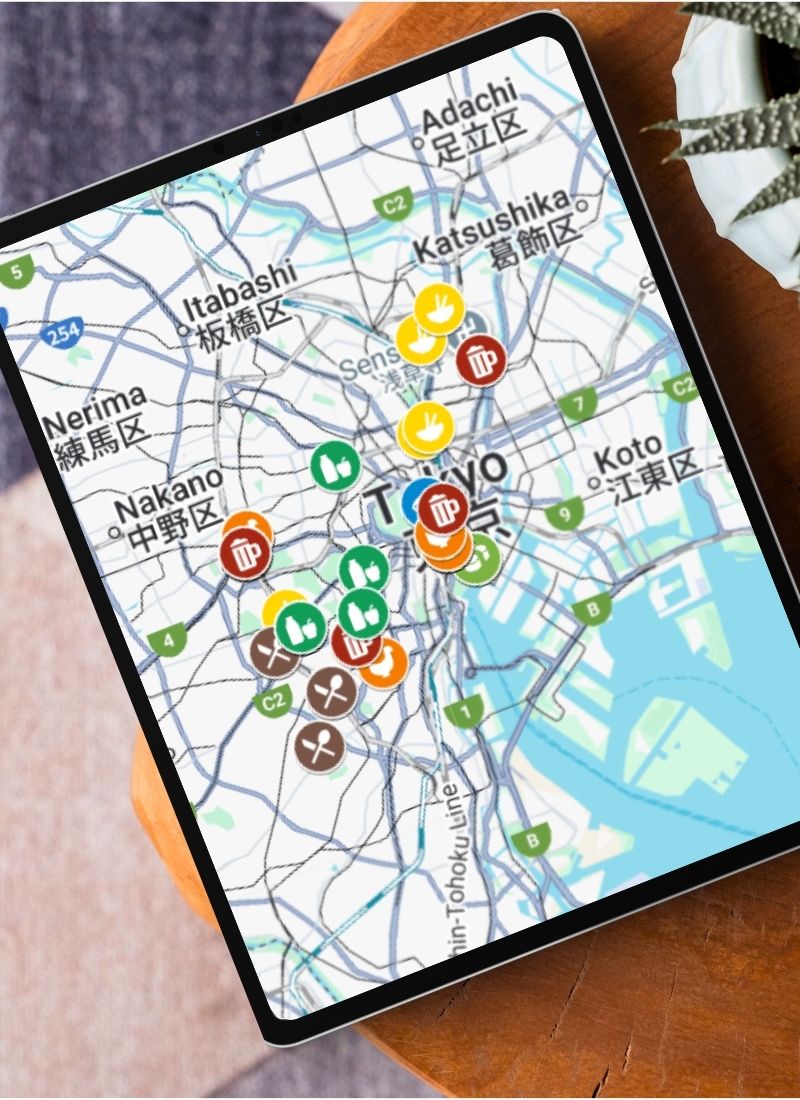 Prévia do mapa gastronômico de Tóquio