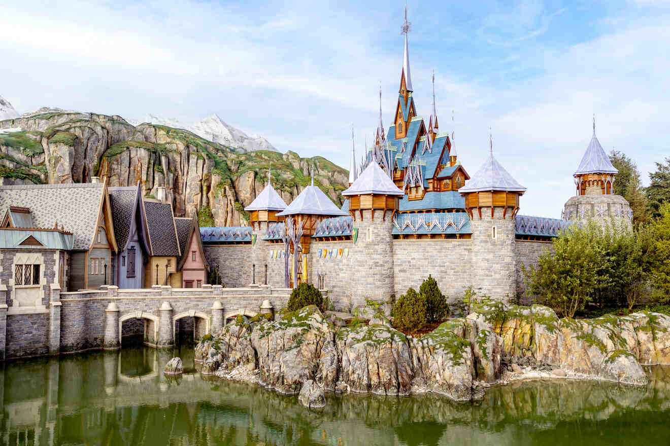 Disneyland Paris park view with castle, only 39 minutes from central Paris